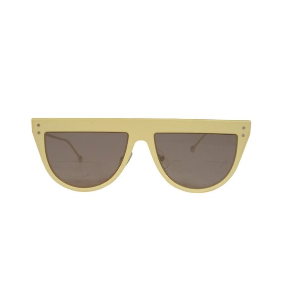 Fendi Womens FF0372S Sunglasses Bright Yellow Silver Chrome Logo Shades